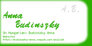 anna budinszky business card